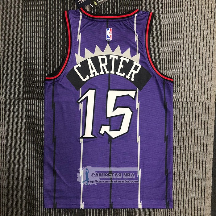 Camiseta Toronto Raptors Vince Carter NO 15 Classic Edition Violeta
